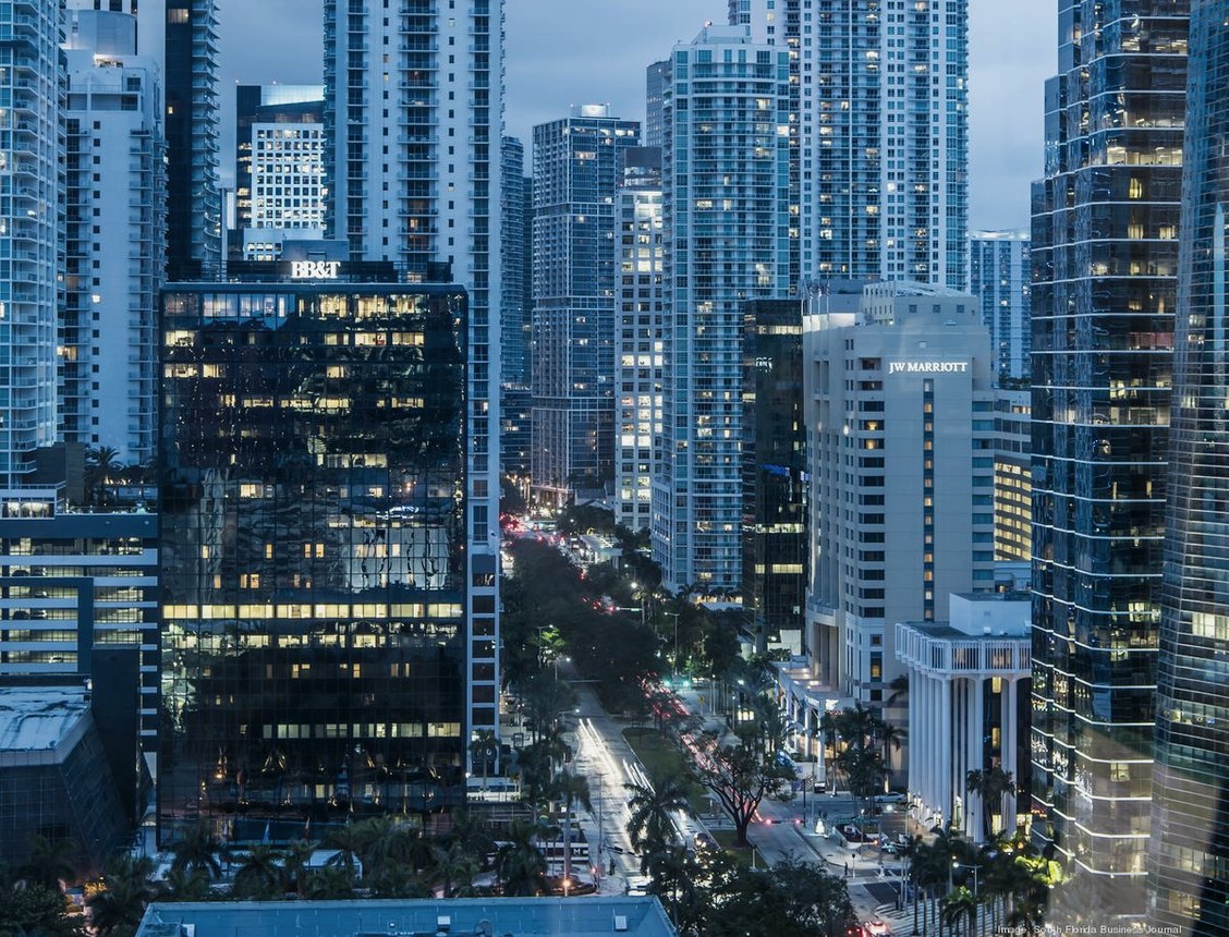 Downtown towers at blue hour